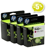 Оригинальный картридж HP !повышенной емкости! 940XL черный + 940XL цветные (4 картриджа)