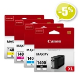 Оригинальный картридж Canon PGI-1400XL черный + PGI-1400XL цветные (4 картриджа)
